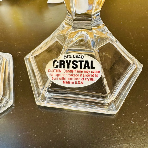 2 Pcs Michael C. Fina Fifth Avenue Vintage 24% Lead Crystal Candle Holders - Picture 4 of 9